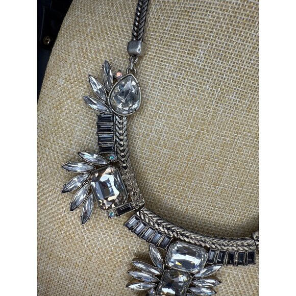 Loft Silver-Tone Crystal Statement Necklace With Rhinestone Accents - Picture 4 of 15